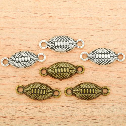 Zinc Alloy Connector Rugby Ball plated DIY & 1/1 loop Sold By Bag