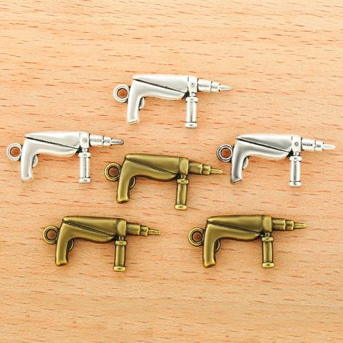 Zinc Alloy Tool Pendler, Electrodrill, forgyldt, du kan DIY, flere farver til valg, 26x12mm, 100pc'er/Bag, Solgt af Bag