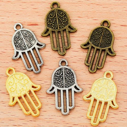 Zinc Alloy main pendentifs, alliage de zinc, Placage, DIY, plus de couleurs à choisir, 24x9mm, 100PC/sac, Vendu par sac