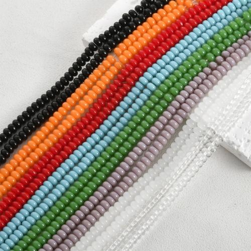 Moda Staklene perle, Staklo, možete DIY, više boja za izbor, 2x4mm, Rupa:Približno 0.5mm, Približno 46računala/Strand, Prodano By Strand