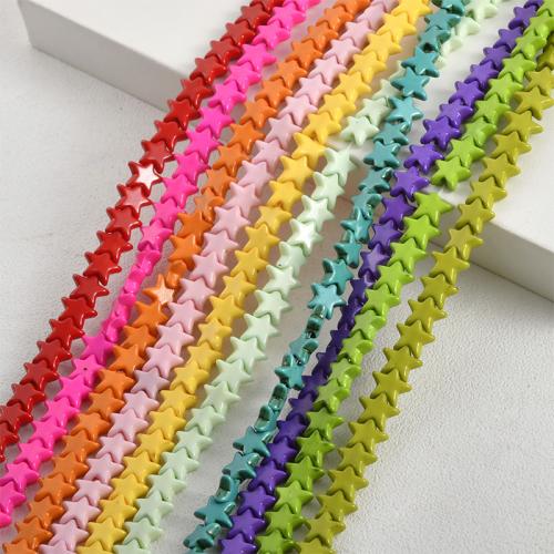 Grânulos de turquesas, Turquesa sintética, Estrela, pintura, DIY, Mais cores pare escolha, 8mm, Buraco:Aprox 1.2mm, Aprox 73PCs/Strand, vendido por Strand