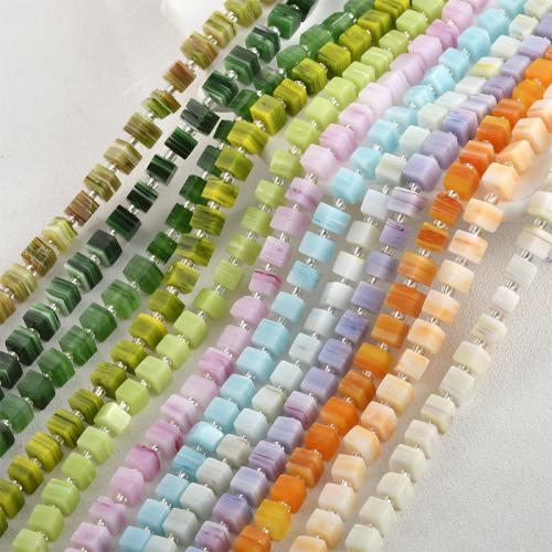 Perles bijoux en pierres gemmes, chalumeau, cadre, DIY, plus de couleurs à choisir, about:5-6mm, Environ 55PC/brin, Vendu par brin