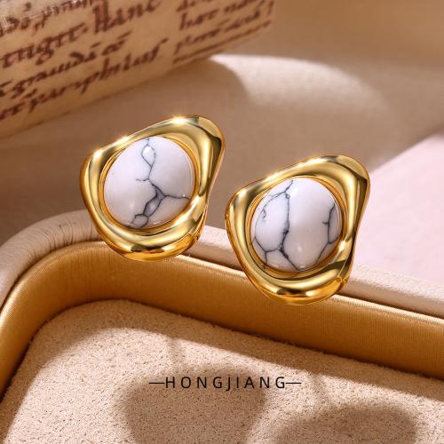 Zinc Alloy Stud Earring with turquoise plated fashion jewelry nickel lead & cadmium free Sold By Pair