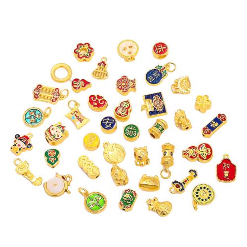 Zinc Alloy Enamel Pendants plated DIY multi-colored Sold By Bag