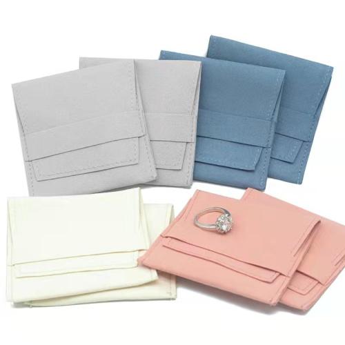 Microfibre PU Sac d’emballage de bijoux, 2 pièces & Anti-poussière, plus de couleurs à choisir, 80x80mm, Vendu par fixé