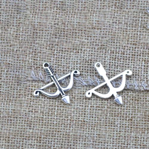 Zinklegering Hangers, Zinc Alloy, Pijl, antiek zilver plated, DIY, 25x25mm, 100pC's/Bag, Verkocht door Bag