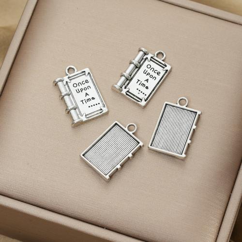 Zinc Alloy Pendants Book antique silver color plated DIY Sold By Bag