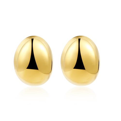 Stainless Steel Stud Earrings 304 Stainless Steel 18K gold plated fashion jewelry & for woman golden Sold By Pair