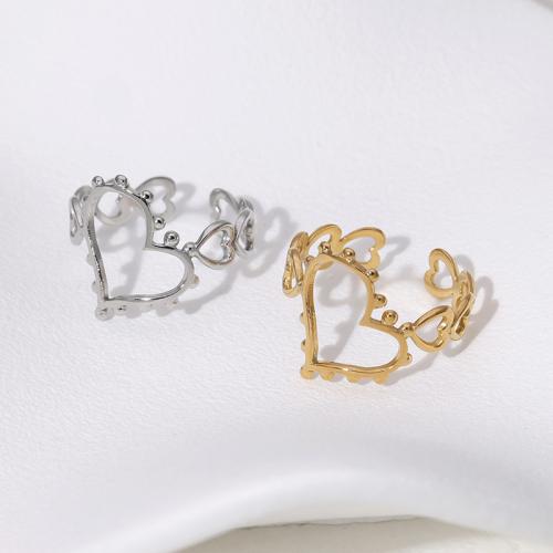 Stainless Steel Finger Ring 304 Stainless Steel Heart fashion jewelry & for woman Sold By PC