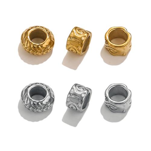 Stainless Steel Large Hole Beads 304 Stainless Steel DIY Sold By Bag