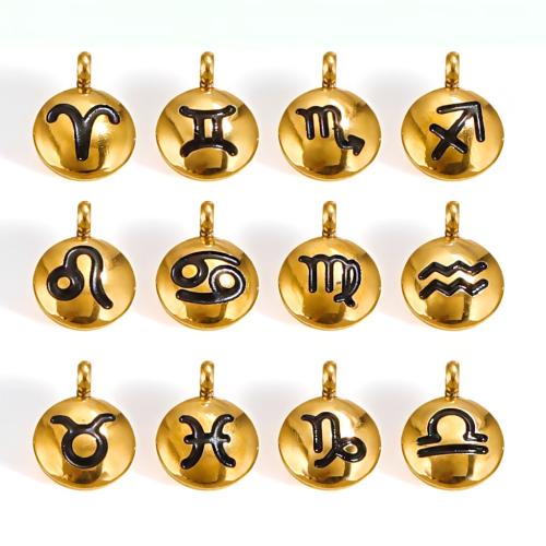 Stainless Steel Pendants 304 Stainless Steel Zodiac symbols jewelry & DIY & enamel Sold By Bag