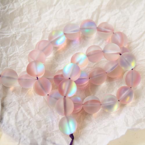 Fashion Glass Beads Round DIY & frosted pink 12mm Approx Sold By Bag