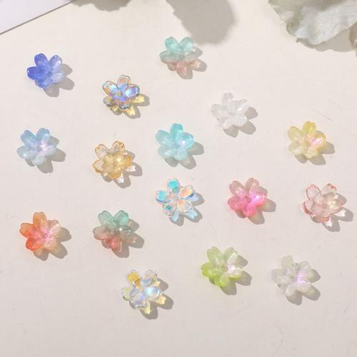 ファッション的ガラスビーズ, ガラス, 花形, グラデーション カラー & DIY, 無色, 10mm, 約 100パソコン/バッグ, 売り手 バッグ