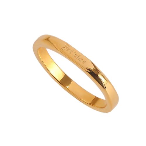 Titanium Steel Finger Ring gold color plated fashion jewelry golden Sold By PC