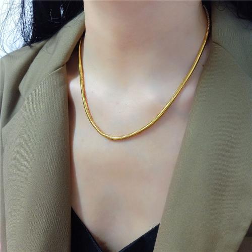 Collier d'acier titane, avec 5cm chaînes de rallonge, Placage, bijoux de mode, plus de couleurs à choisir, 3.10mm, Longueur 40 cm, Vendu par PC