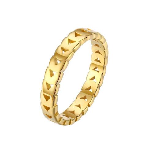 Titanium Steel Finger Ring gold color plated fashion jewelry golden Sold By PC