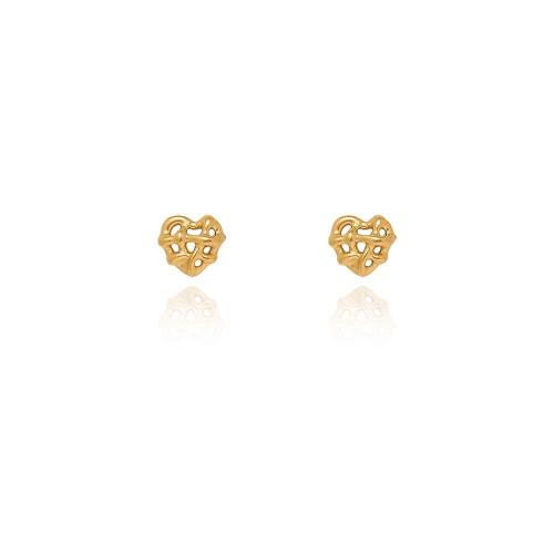 Titanium Staal Earring, gold plated, mode sieraden, gouden, 12.70x11.60mm, Verkocht door pair