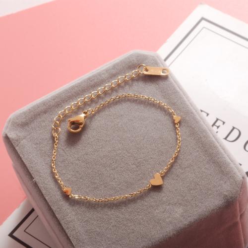 Titanium Steel Bracelet & Bangle, with 5cm extender chain, gold color plated, fashion jewelry, gold, Length 16 cm, Sold By PC