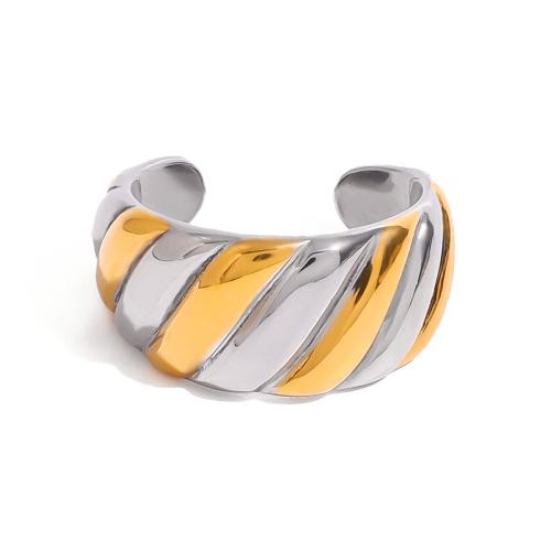 Stainless Steel Finger Ring 304 Stainless Steel plated fashion jewelry & for woman & two tone Sold By PC