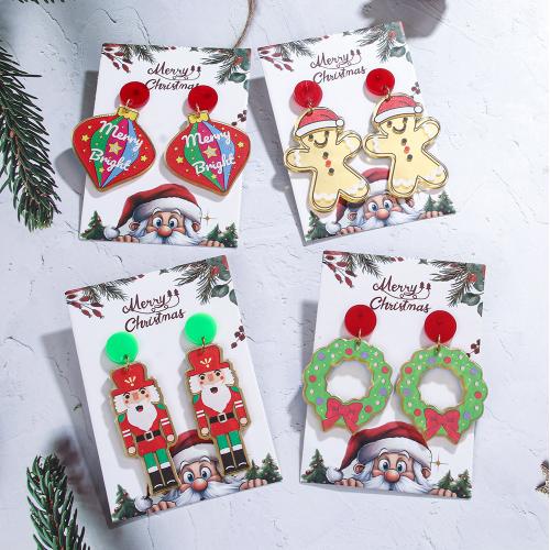 Christmas Earrings Acrylic handmade Christmas Design & for woman Sold By Pair