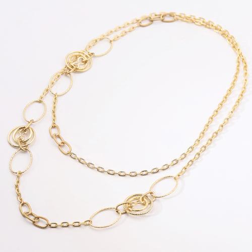 Sinc Alloy geansaí Necklace Slabhra, plátáilte, do bhean, óir, Fad Thart 102.5 cm, Díolta De réir PC