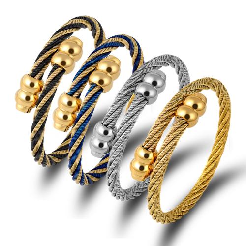 Nerūdijančio plieno Bangle, 304 Nerūdijantis plienas, pankų stilius & unisex, daugiau spalvų pasirinkimas, Pardavė PC