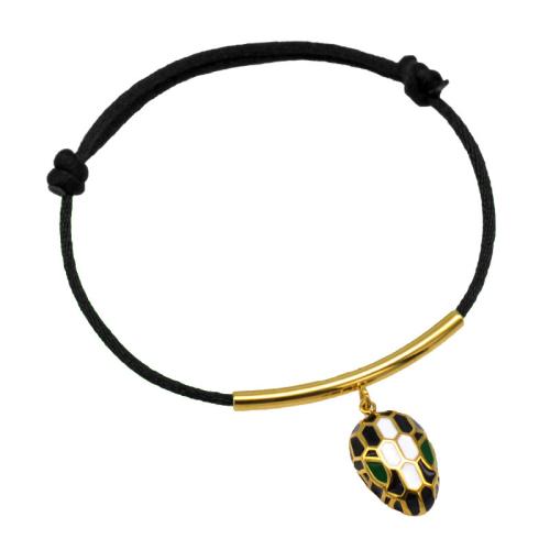 Bracciale gioielli in acciaio inossidabile, 304 acciaio inox, with corda di terilene, placcato, unisex & smalto, nessuno, Lunghezza Appross. 16 cm, Venduto da PC