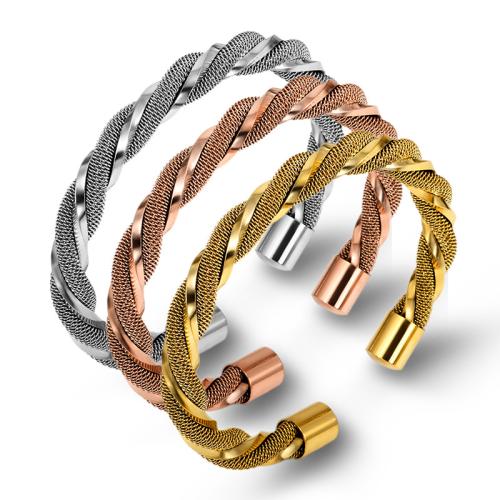 Rustfrit stål Bangle, 304 rustfrit stål, Unisex, flere farver til valg, Solgt af sæt