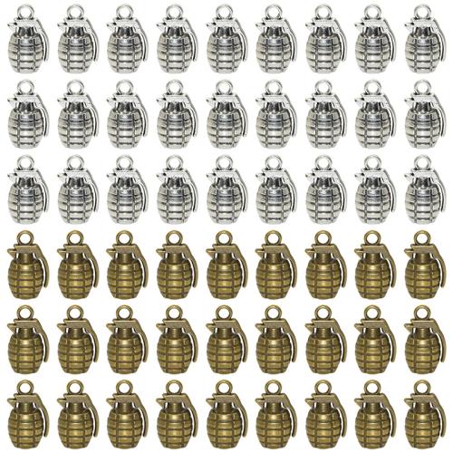 Sinc Alloy Pendants, grenade, plátáilte, DIY, dathanna níos mó le haghaidh rogha, 22x11mm, 100ríomhairí pearsanta/Mála, Díolta De réir Mála