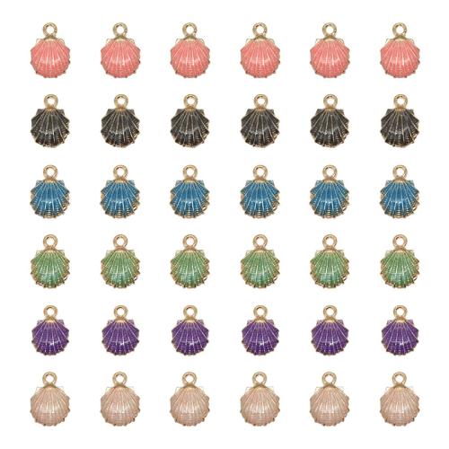 Zinc Alloy émail Pendants, alliage de zinc, coquille, Placage de couleur d'or, DIY, plus de couleurs à choisir, 19x13mm, 100PC/sac, Vendu par sac