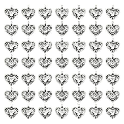 Zinc Alloy Heart Pendler, forgyldt, du kan DIY, 16x14mm, 100pc'er/Bag, Solgt af Bag