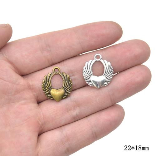 Zinklegering Hart Hangers, Zinc Alloy, plated, DIY, meer kleuren voor de keuze, 22x18mm, 100pC's/Bag, Verkocht door Bag