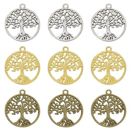 Zinc Alloy Pendler, Tree, forgyldt, du kan DIY, flere farver til valg, 29x25mm, 100pc'er/Bag, Solgt af Bag