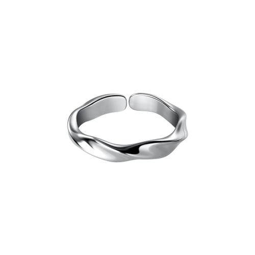 925 sterling zilver Manchet Finger Ring, geplatineerd, Koreaanse stijl & voor vrouw, Maat:7-8.5, Verkocht door PC