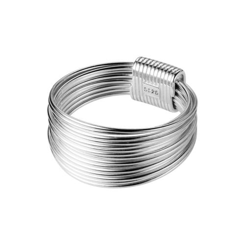 925 sterling zilver Finger Ring, multilayer & verschillende grootte voor keus & voor vrouw, zilver, Maat:6-8, Verkocht door PC