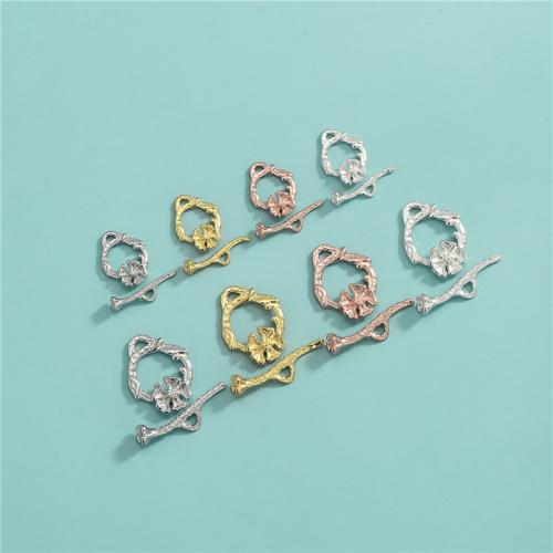 Sterling Silver Toggle Clasp, 925 de prata esterlina, Flor, DIY & tamanho diferente para a escolha, Mais cores pare escolha, vendido por Defina