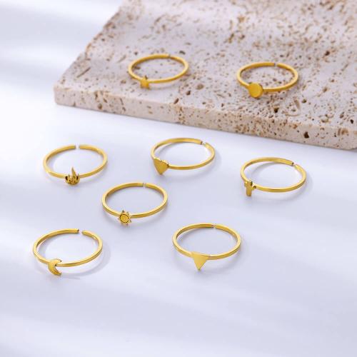 Stainless Steel Finger Ring 304 Stainless Steel fashion jewelry & for woman golden diameter 17mm Sold By PC