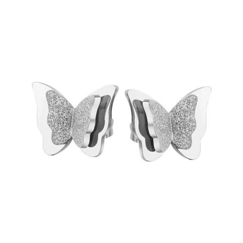 Stainless Steel Stud Earrings 304 Stainless Steel Butterfly fashion jewelry & for woman Sold By Pair