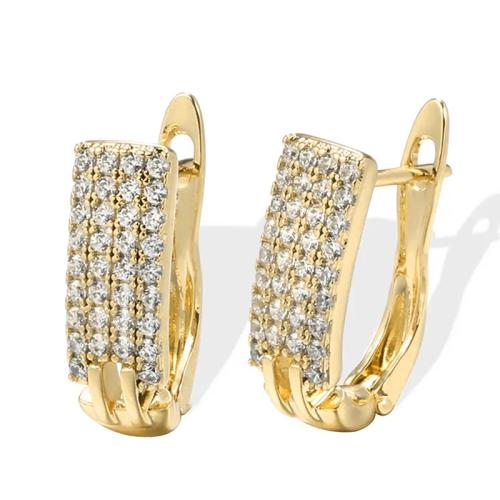 Cubic Zirconia Micro Pave Brass Earring fashion jewelry & micro pave cubic zirconia & for woman Sold By Pair