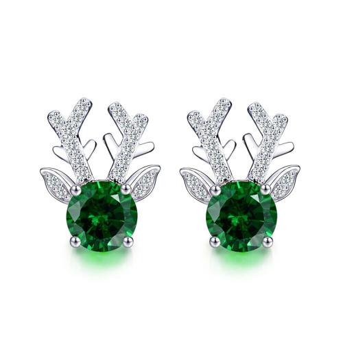 Boucles d'oreilles en laiton zircon cubique pavent, bijoux de mode & pavé de micro zircon & pour femme, 14mm, Vendu par paire