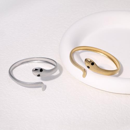 Rozsdamentes acél bangle, 304 rozsdamentes acél, Kígyó, divat ékszerek & a nő & zománc, több színt a választás, Által értékesített PC