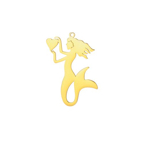 Stainless Steel Pendants 304 Stainless Steel Mermaid Vacuum Ion Plating DIY Sold By PC