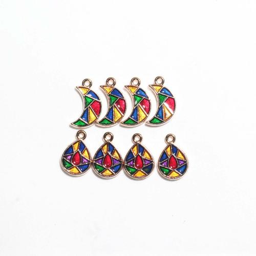 Zinc Alloy Enamel Pendants gold color plated DIY Sold By Bag