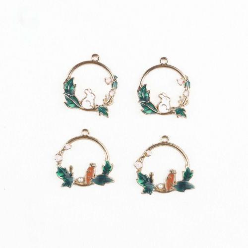 Zinc Alloy Enamel Pendants gold color plated DIY Sold By Bag