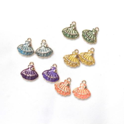 Zinc Alloy Enamel Pendants Shell gold color plated DIY Sold By Bag