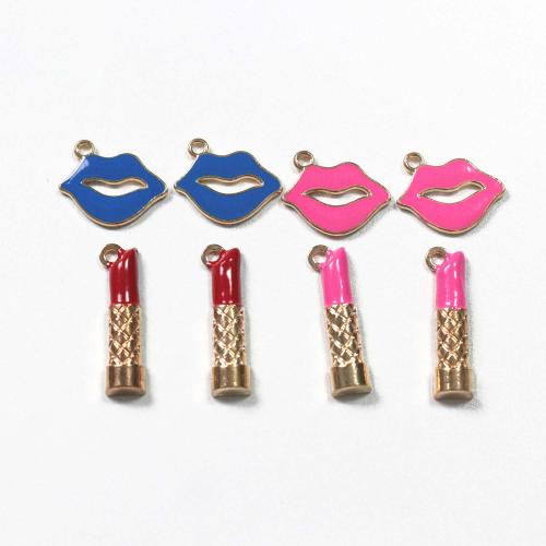 Zinc Alloy Enamel Pendants gold color plated DIY Sold By Bag