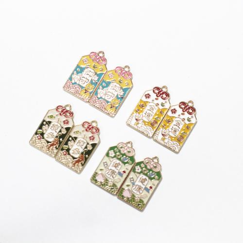 Zinc Alloy Enamel Pendants gold color plated DIY Sold By Bag