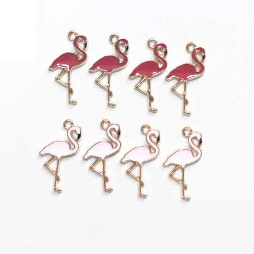 Zink legering emalje vedhæng, Zinc Alloy, Bird, guldfarve belagt, du kan DIY, flere farver til valg, 100pc'er/Bag, Solgt af Bag