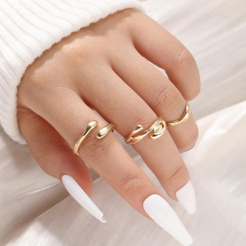 Zinc Alloy fingerring, forgyldt, mode smykker, flere farver til valg, nikkel, bly & cadmium fri, 3pc'er/Bag, Solgt af Bag