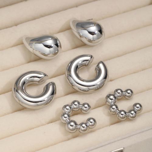 Zinc Alloy Stud Earring silver color plated fashion jewelry silver color nickel lead & cadmium free Sold By Set